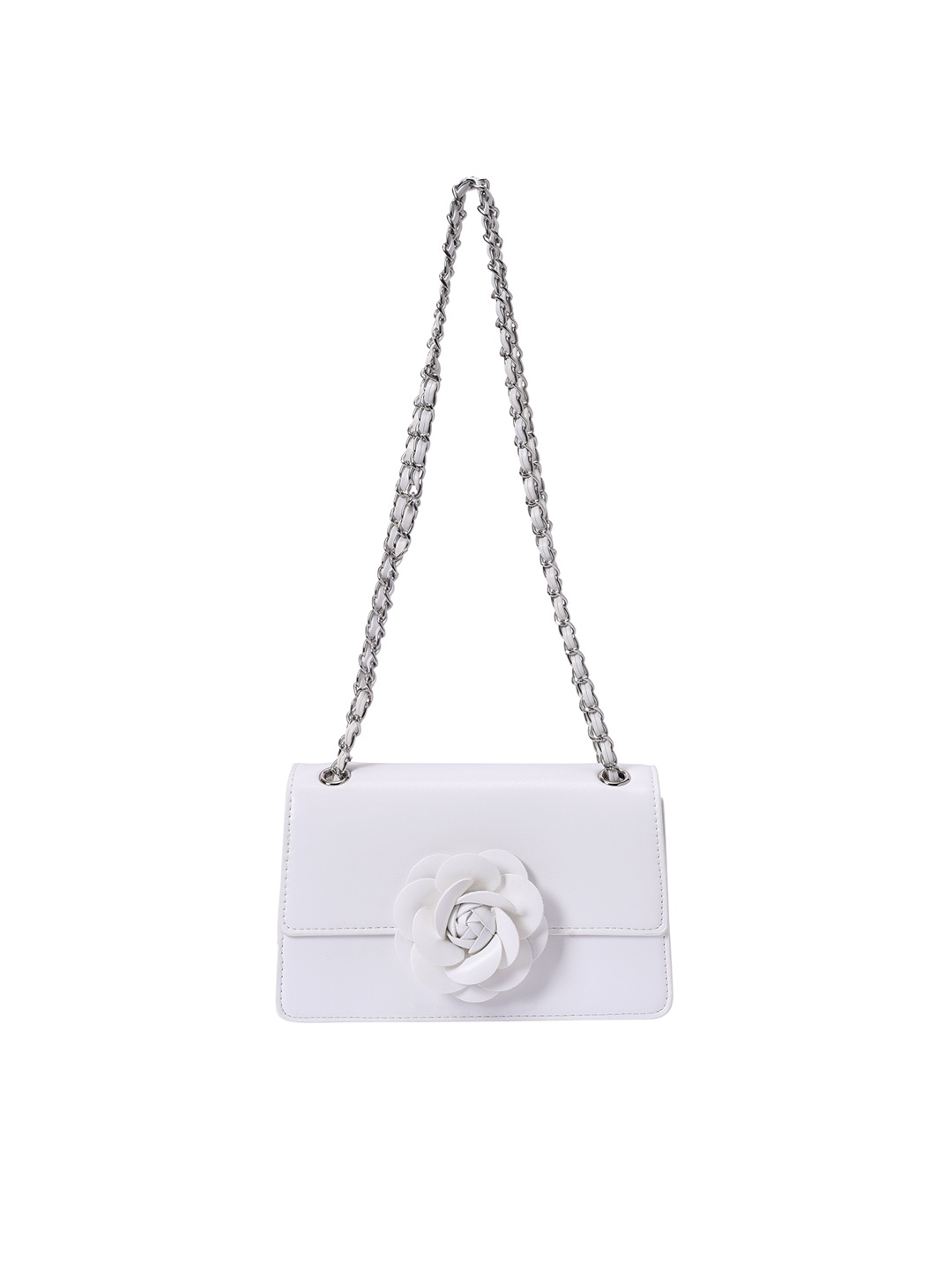 

Lino Perros Shoulder Bag with Floral Detail, White