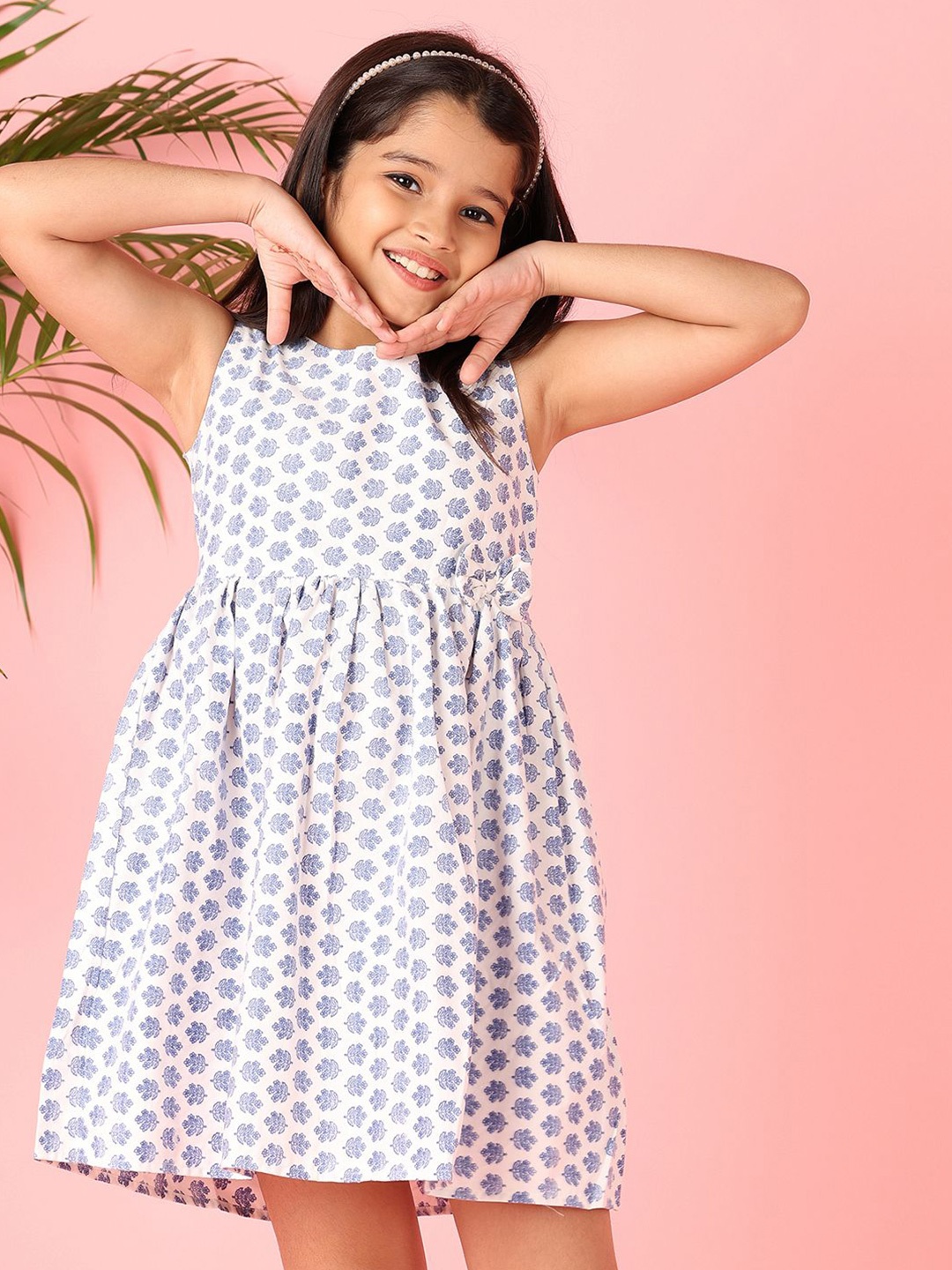 

V-Mart Girls Fit & Flare Dress, White
