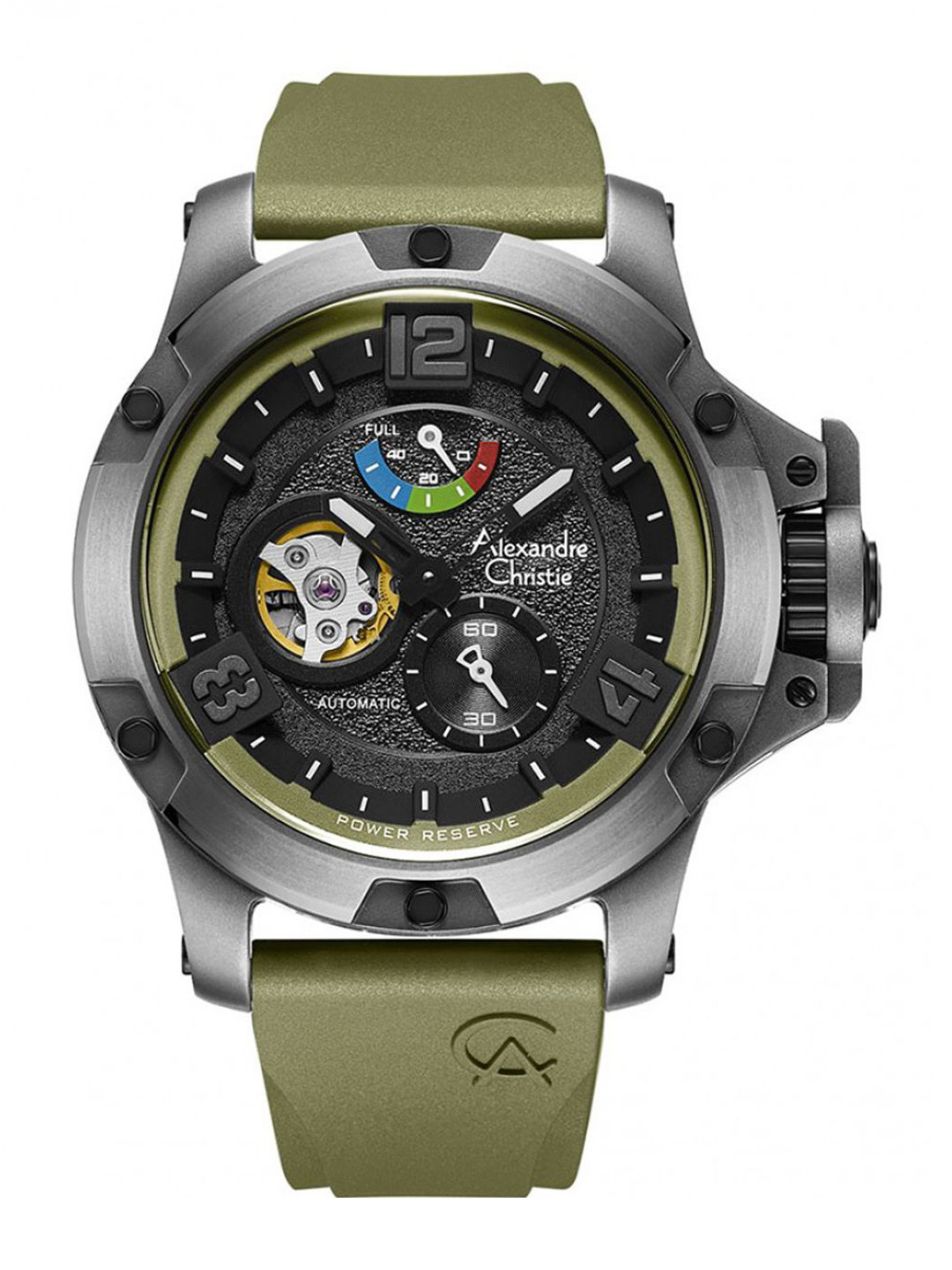

Alexandre Christie Men Titanium Dial & Straps Automatic Motion Powered Watch 6295MPRTPBAGN, Green