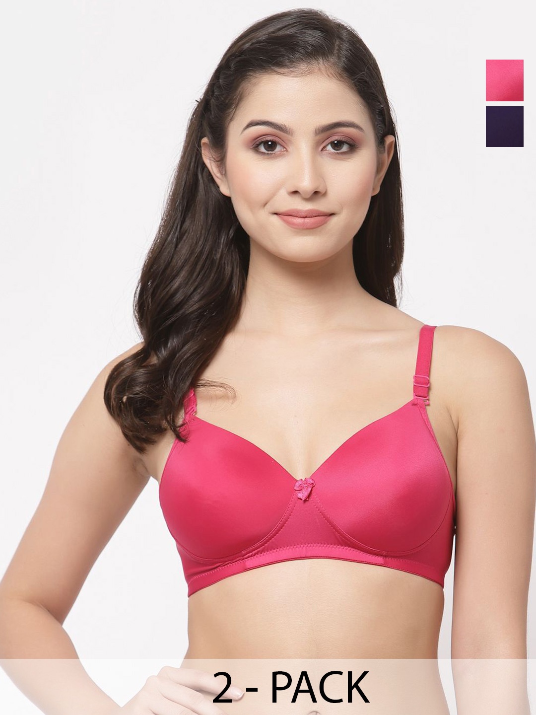 

College Girl Pack Of 2 Full Coverage Lightly Padded T-shirt Bra, Purple