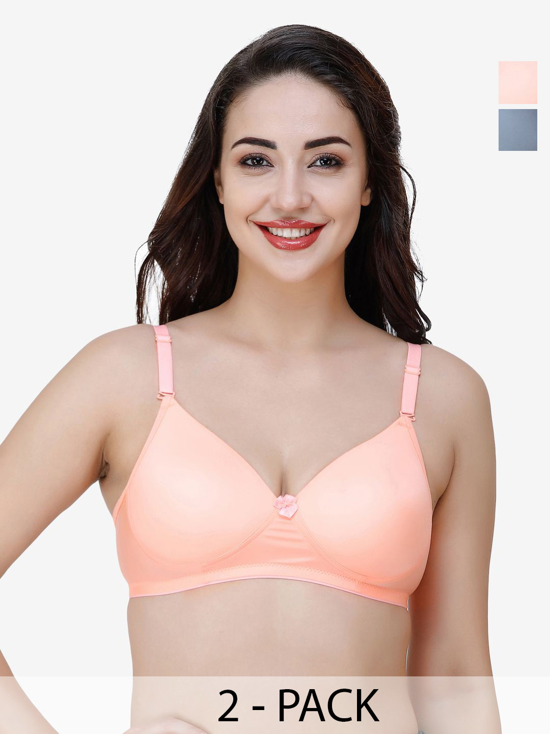 

College Girl Pack Of 2 Full Coverage Lightly Padded T-shirt Bra, Grey