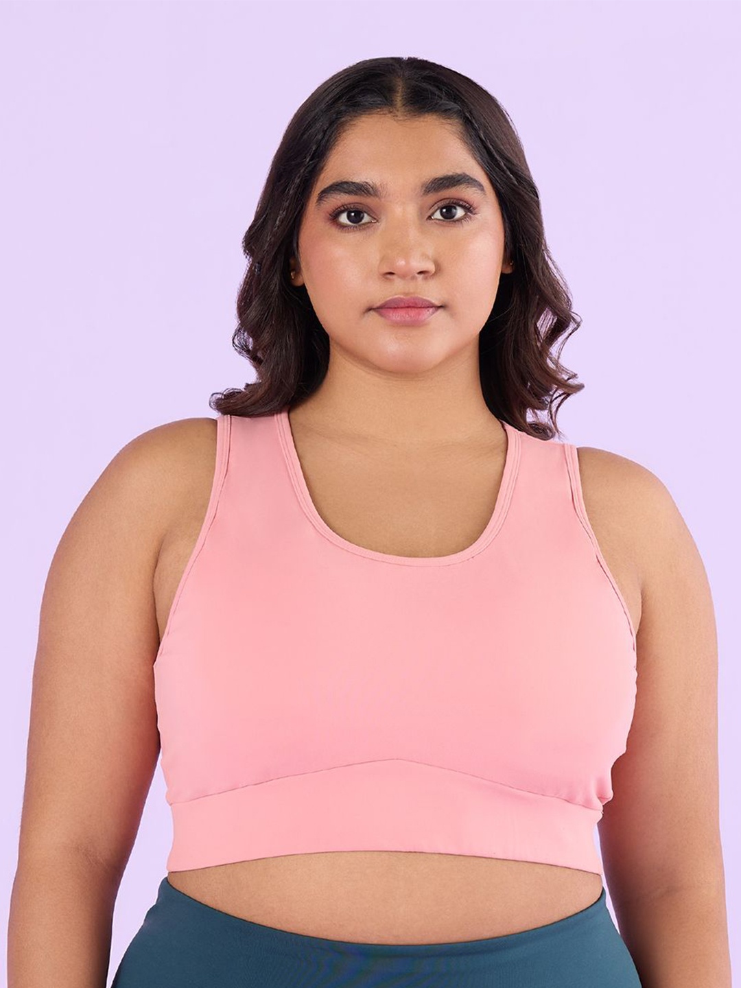 

Big Hello - The Plus Life Full Coverage Lightly Padded Sport Bra, Peach