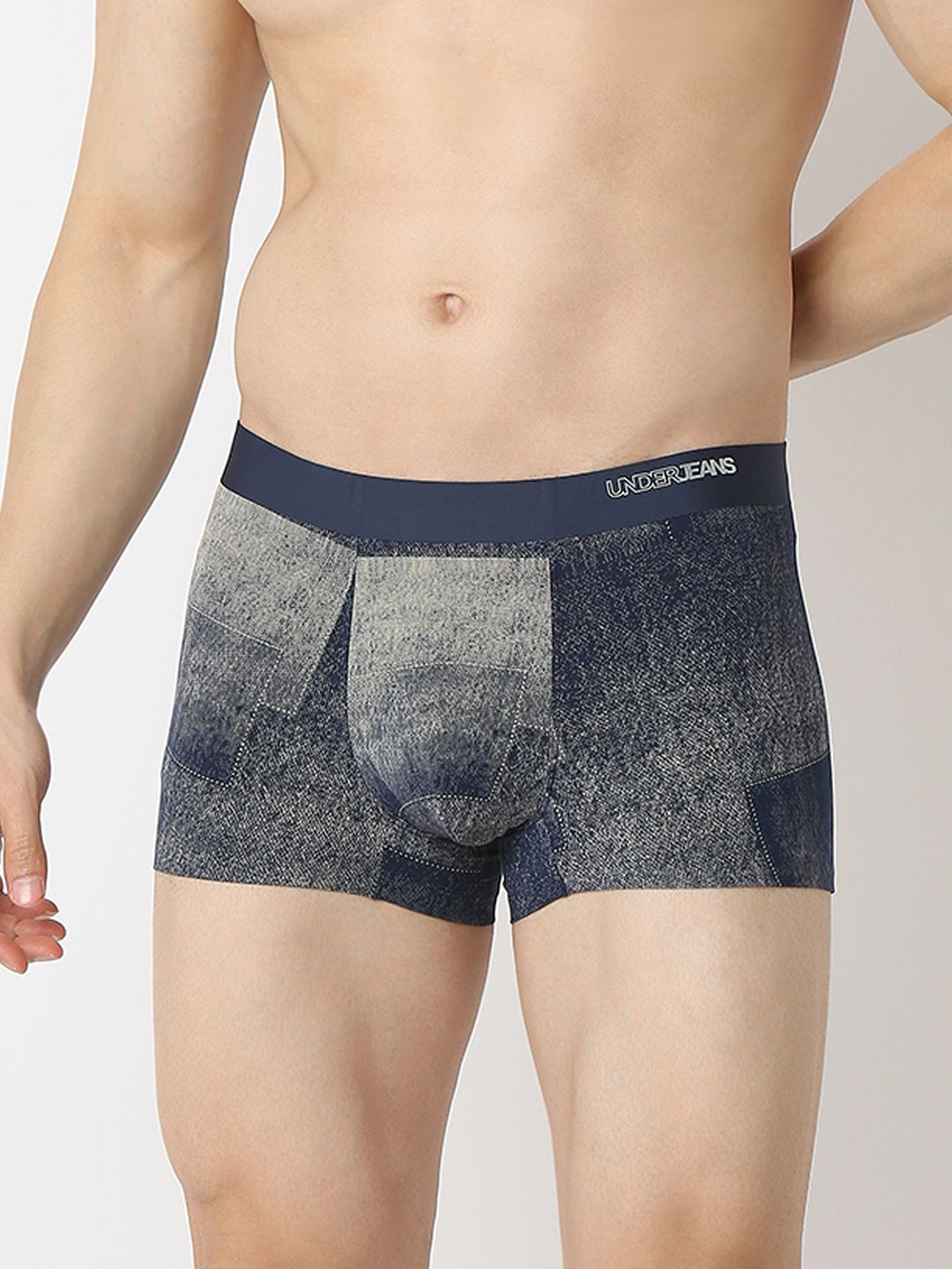 

UnderJeans by Spykar Men Printed Short Trunk, Blue