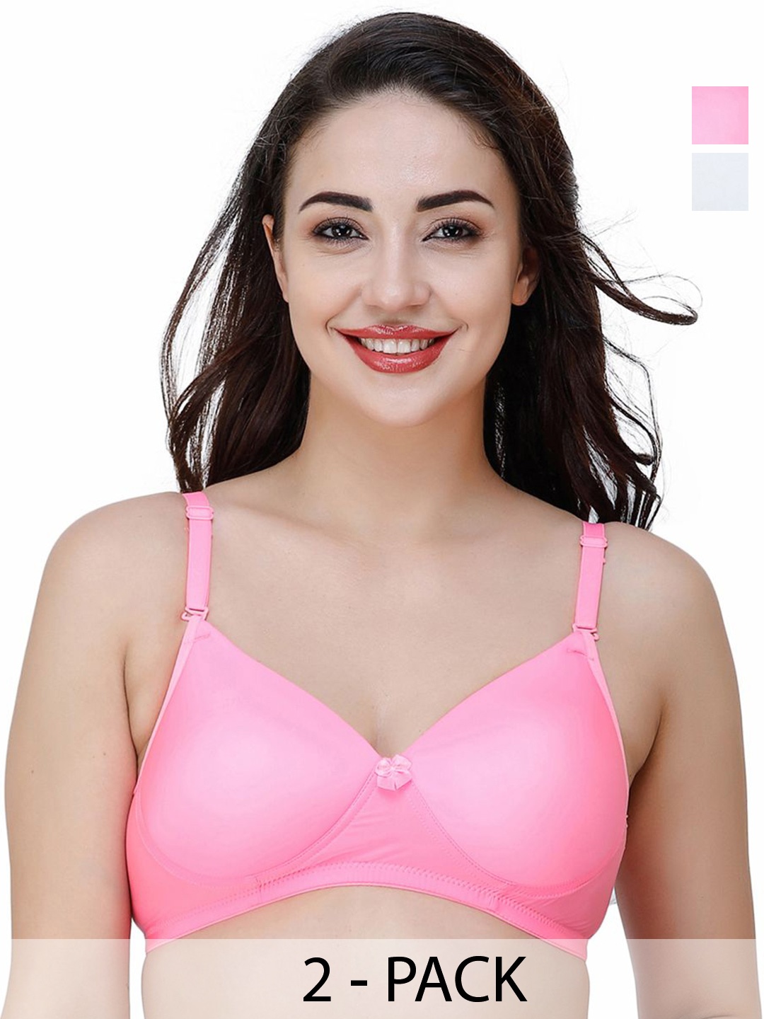 

College Girl Pack Of 2 Full Coverage Lightly Padded T-shirt Bra, Pink