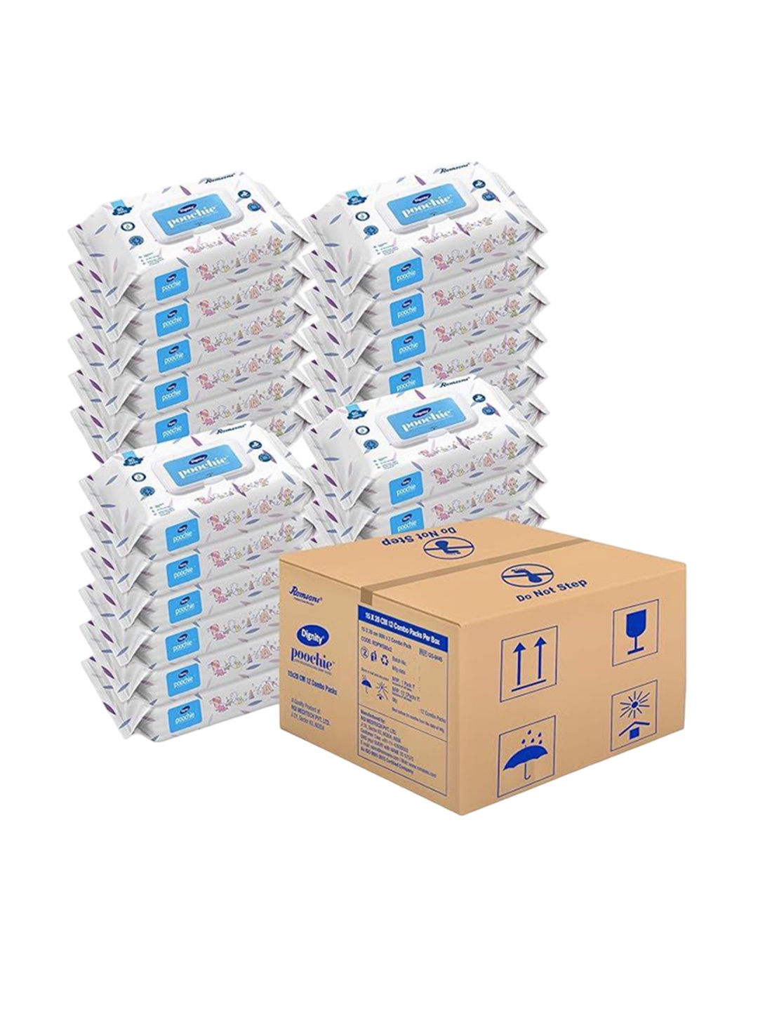 

Romsons Set of 24 Dignity Poochie Aloe Vera Baby Wipes - 80 Wipes Each, White
