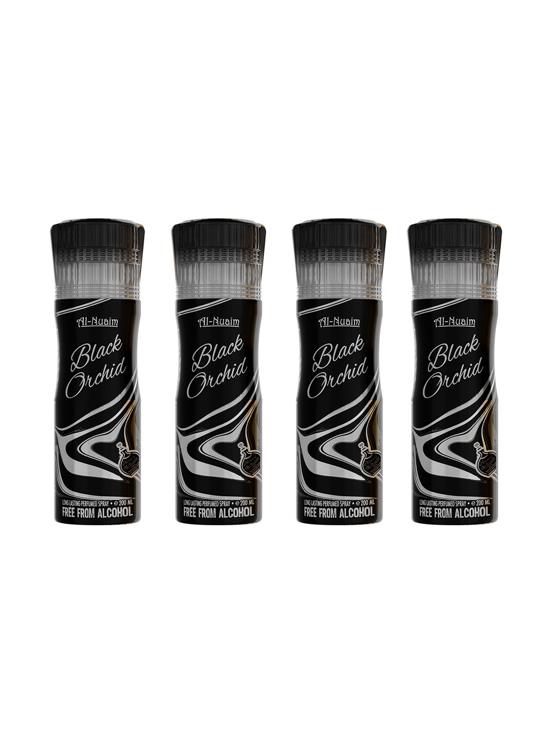 

Al-Nuaim Men Set of 4 Black Orchid Alcohol-Free Long Lasting Deodorant - 200 ml each