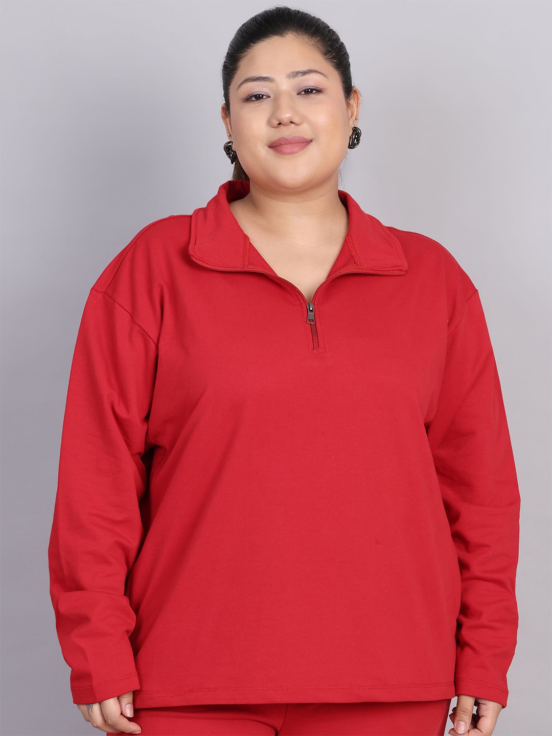 

Rute Women Cotton Sweatshirt, Red
