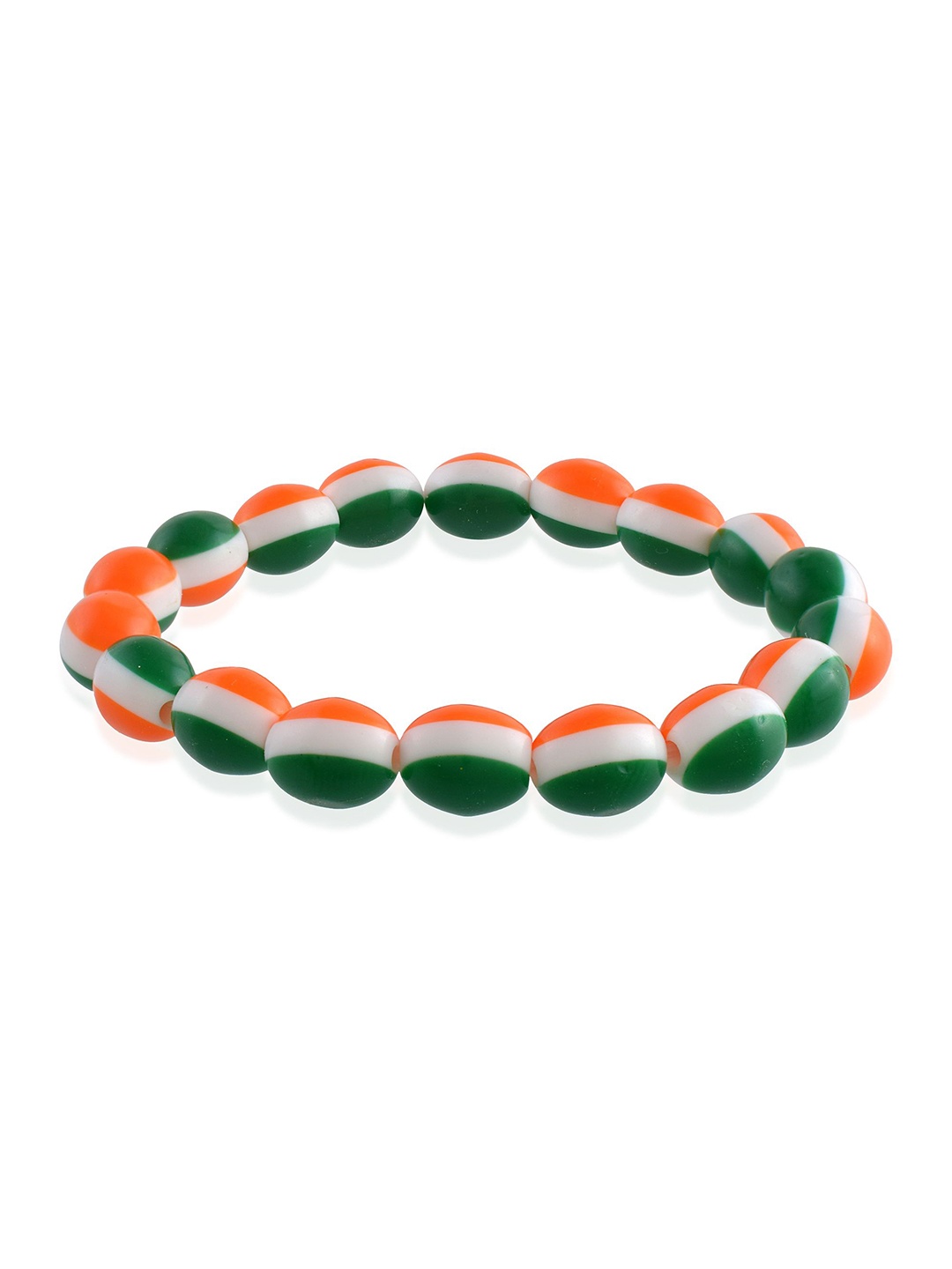 

MEMOIR Boys Brass-Plated Tri-colour Printed Bangle-Style Bracelet, White