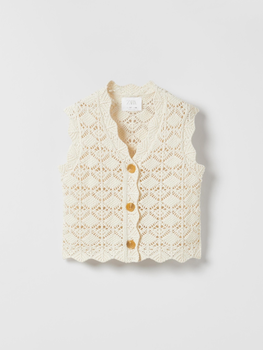 

ZARA Girls Beige Waistcoat