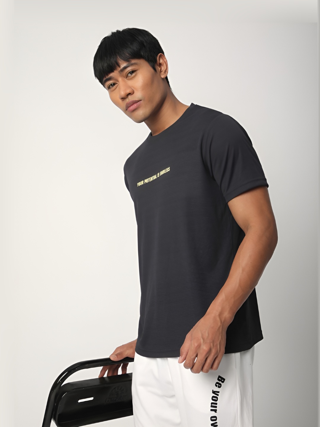 

R&B Men Typography Printed Round Neck T-shirt, Black