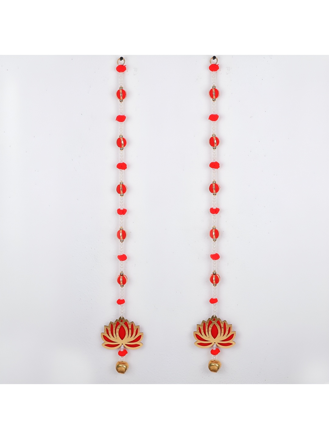 

Archies Yellow & Red 2 Pieces Lotus and Pearl Door Hangings, White