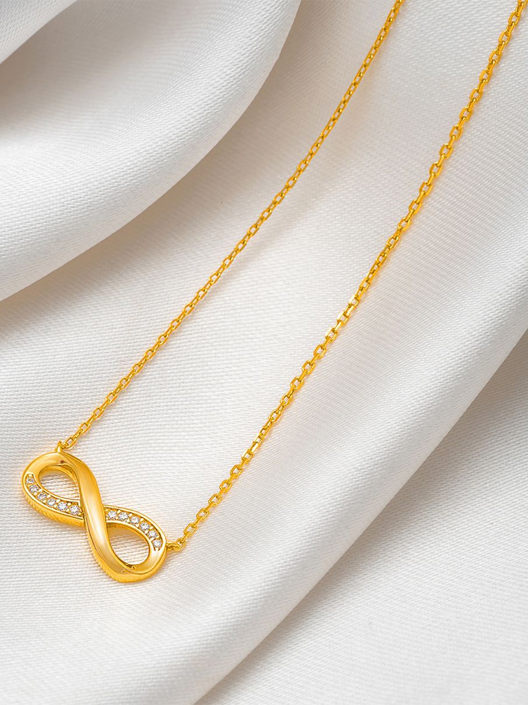 

SILBERRY 92.5 Sterling Silver 18K Gold-Plated Stone Studded Necklace