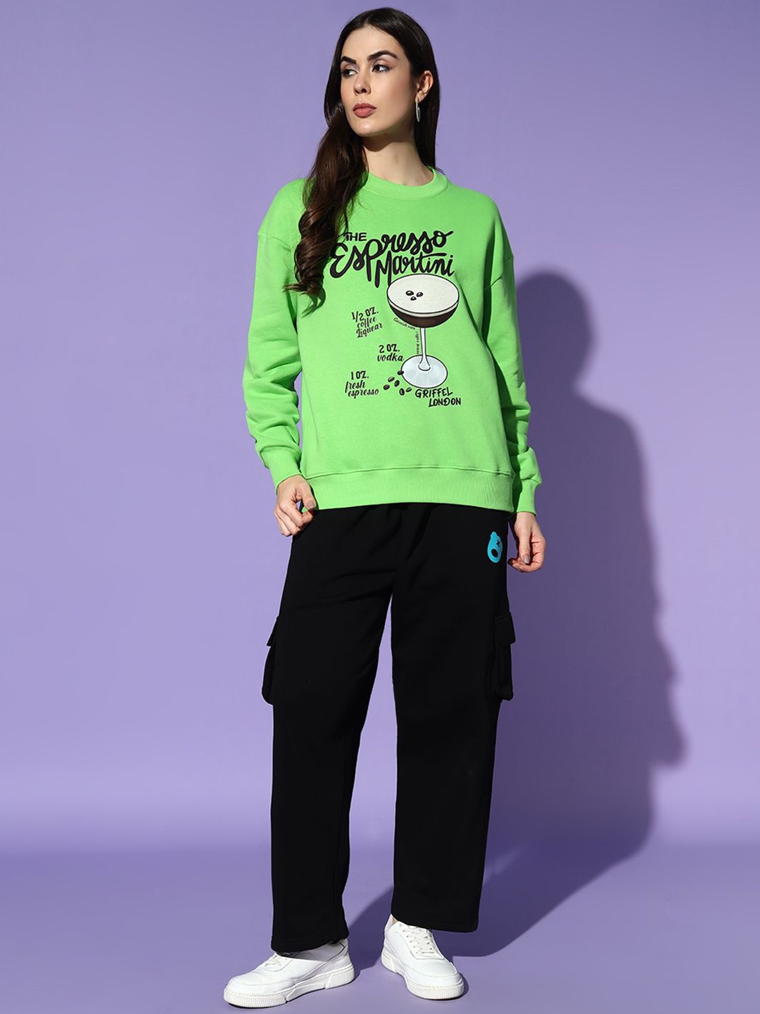 

GRIFFEL Women Mid-Rise Printed Tracksuits, Green
