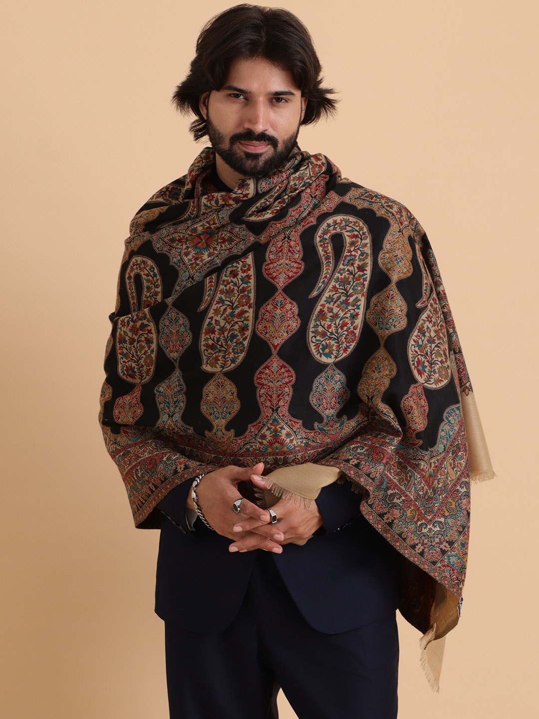 

Tweedle Paisley Woven Design Shawl, Black