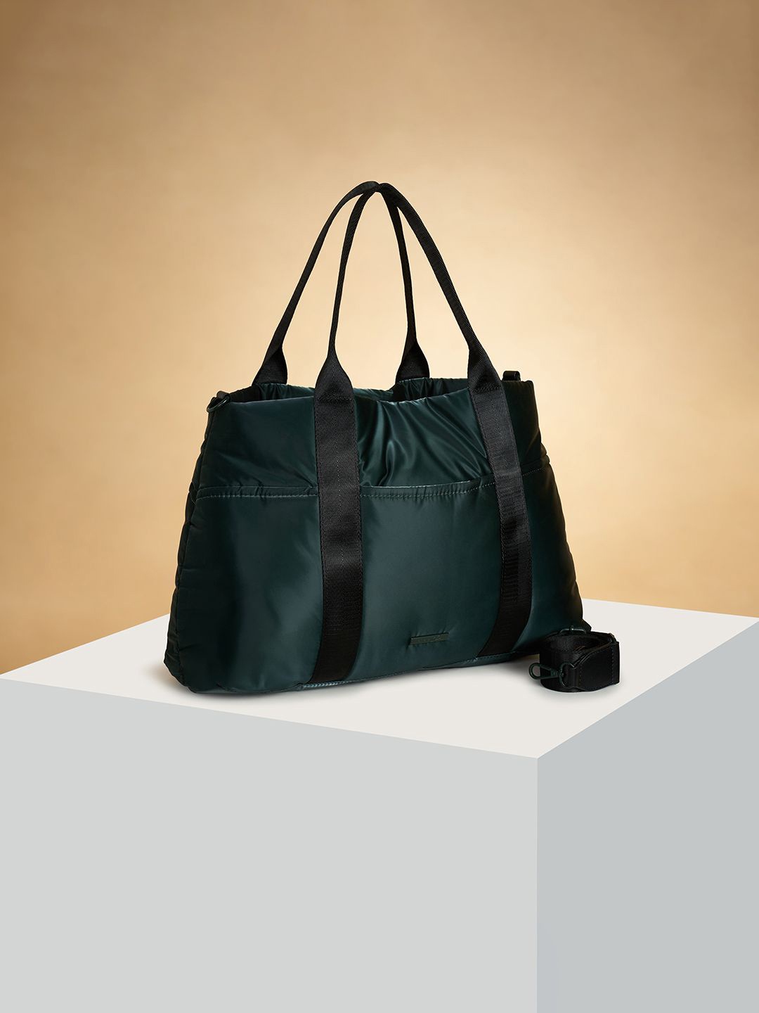 

Forever Glam by Pantaloons Women Solid Structured Handheld Bag, Teal