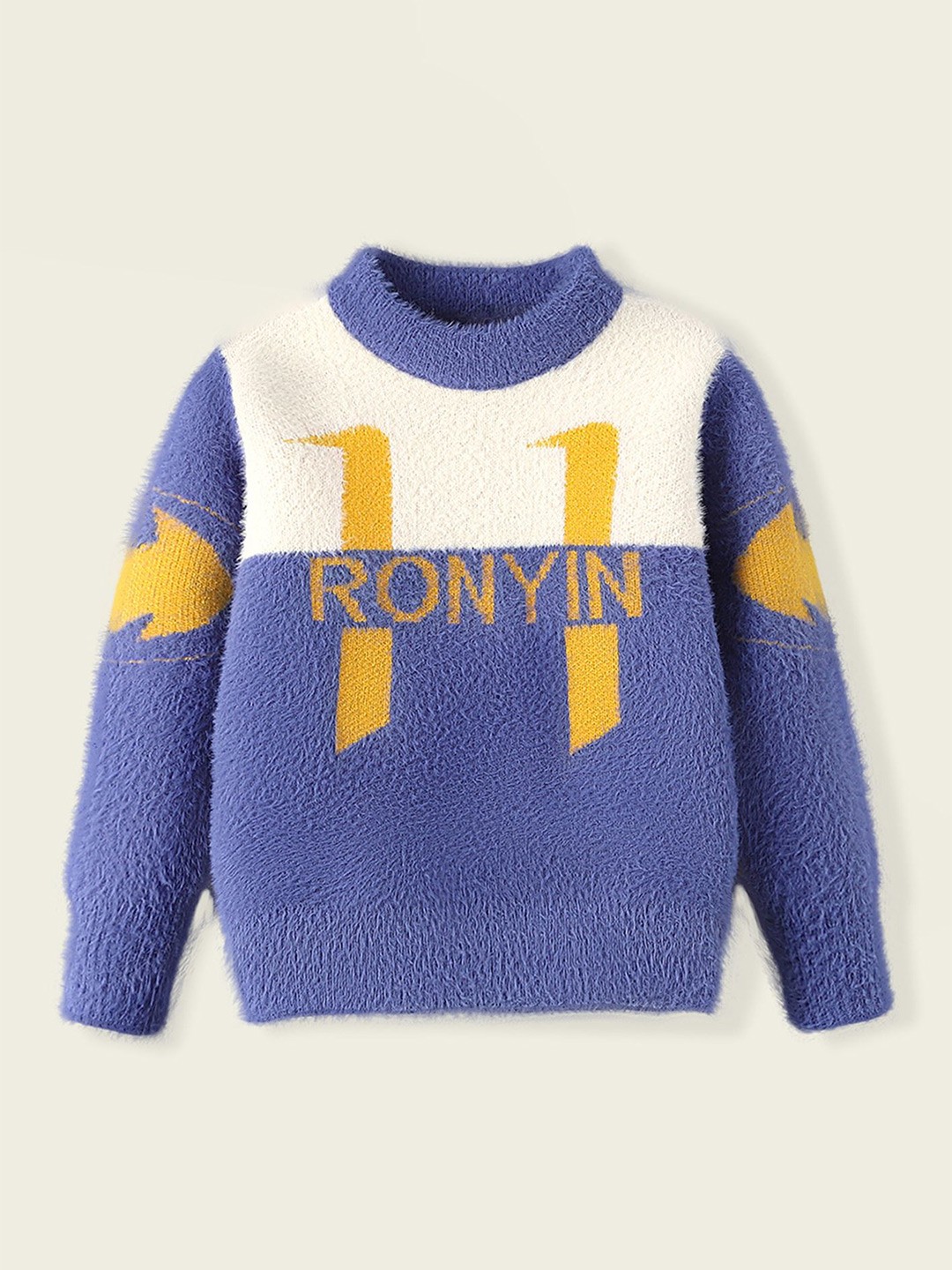 

LULU & SKY Girls Printed Knitted Pullover, Blue