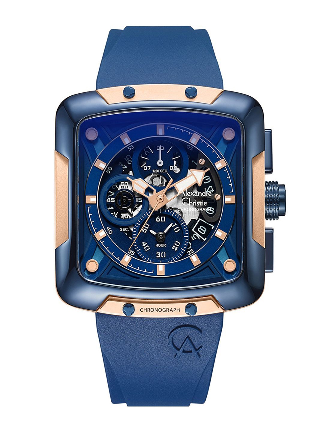 

Alexandre Christie Men Chronograph Dial & Straps Analogue Watch 3039GCRURBU, Blue