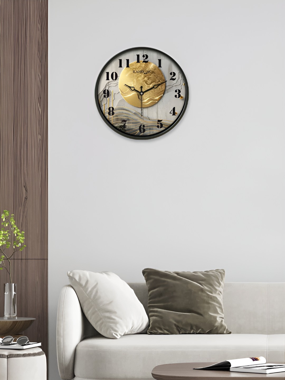 

Aura White & Black Printed Contemporary Wall Clock
