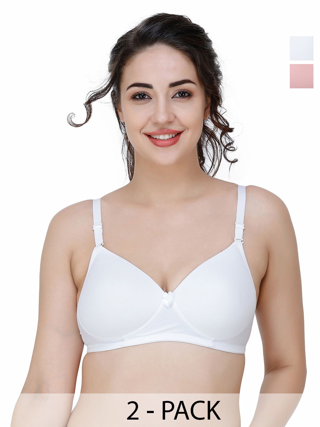 

College Girl Pack Of 2 Full Coverage Lightly Padded T-shirt Bra, Rose