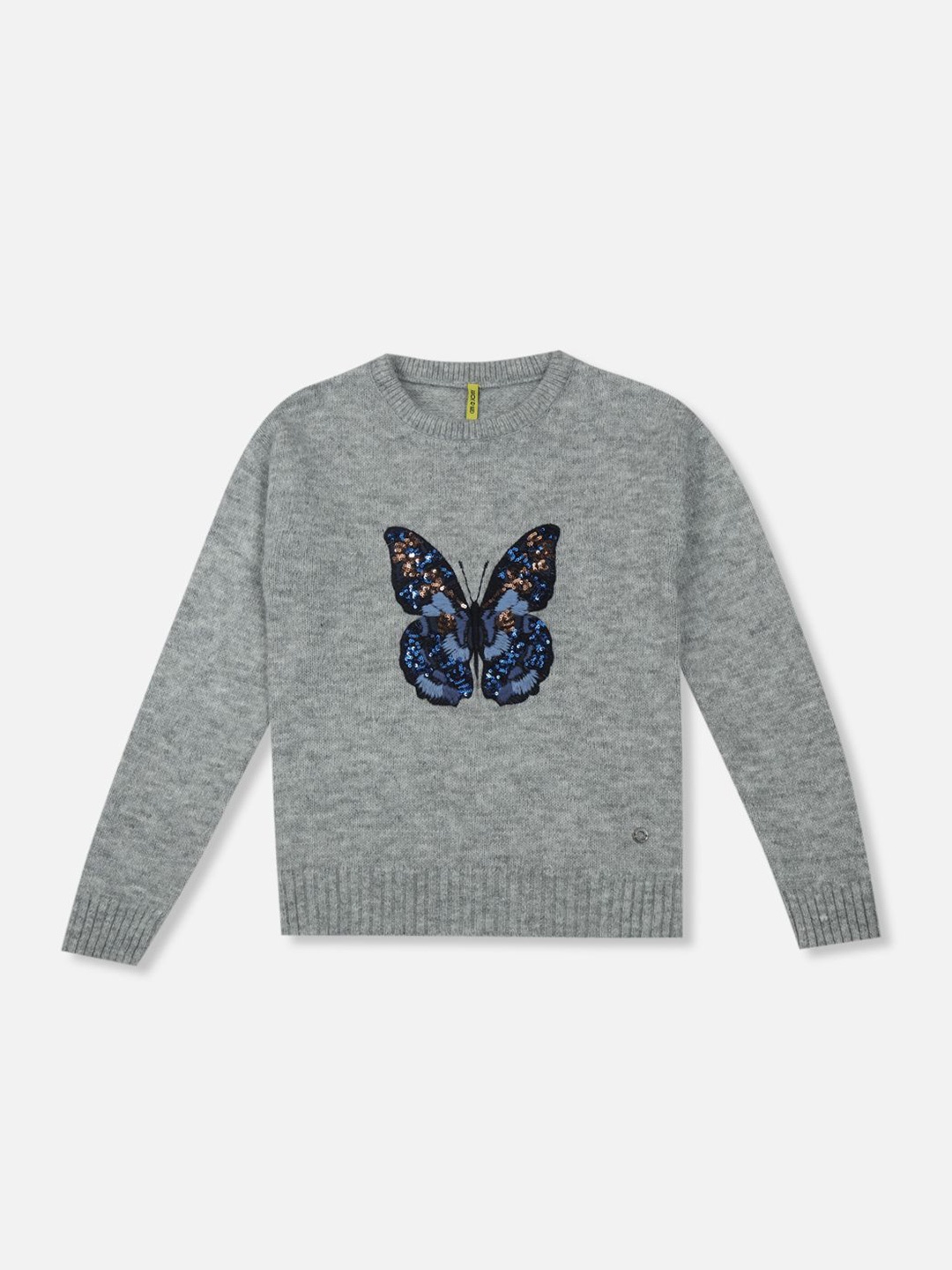 

Gini and Jony Girls Embroidered Pullover Sweaters, Grey