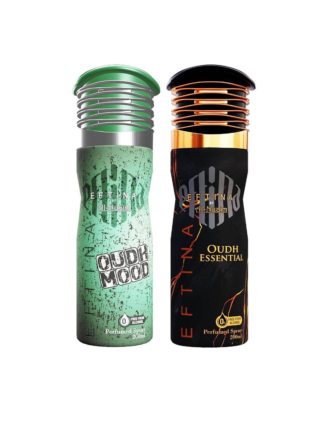 

Al-Nuaim Men Set of Oudh Mood & Oudh Essential Alcohol-Free Deodorant - 200 ml each, Green