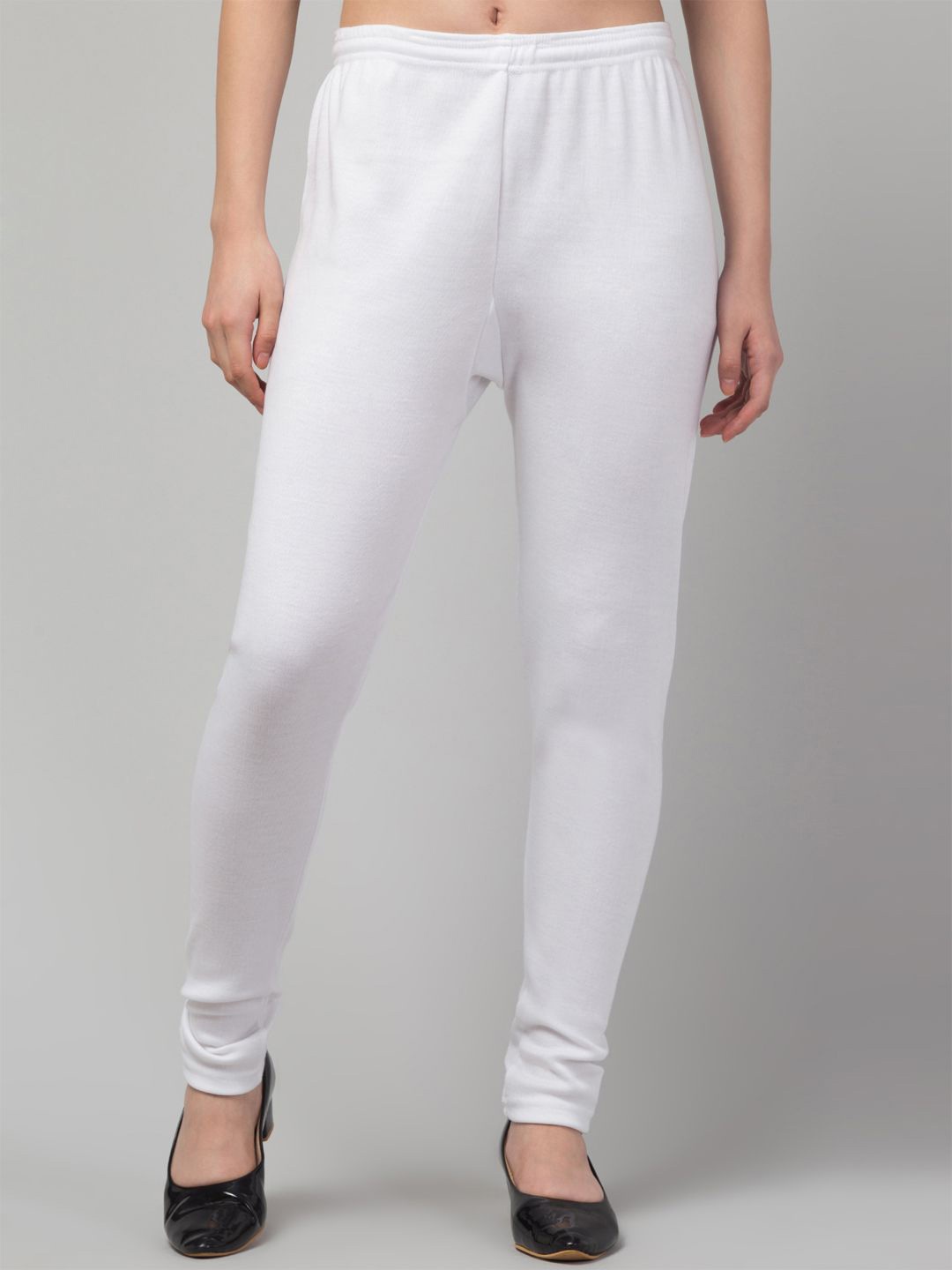 

Trend Level Women Solid Churidar-Length Leggings, White