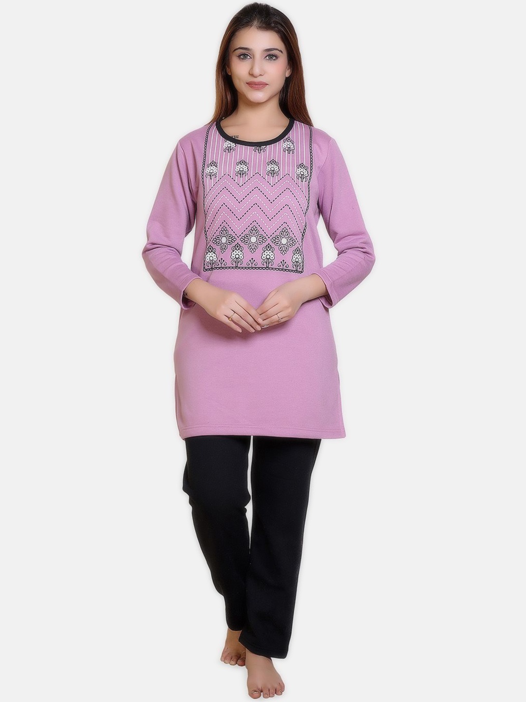 

Divine Girl Women Printed Night suit, Pink