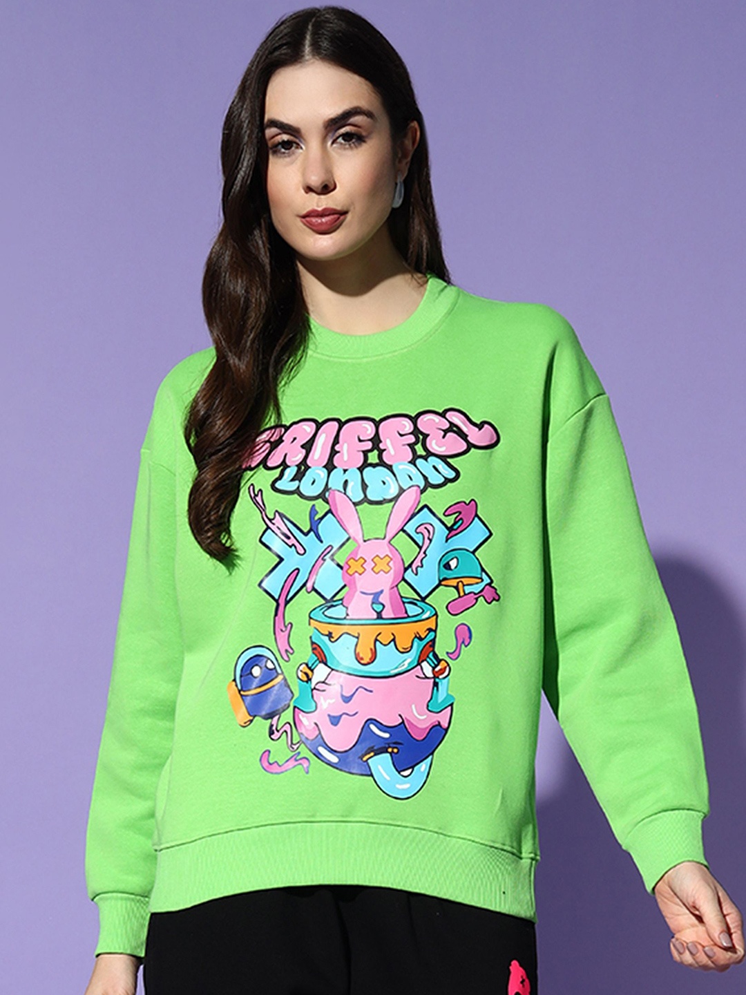 

GRIFFEL Womens winter Sweatshirt, Lime green