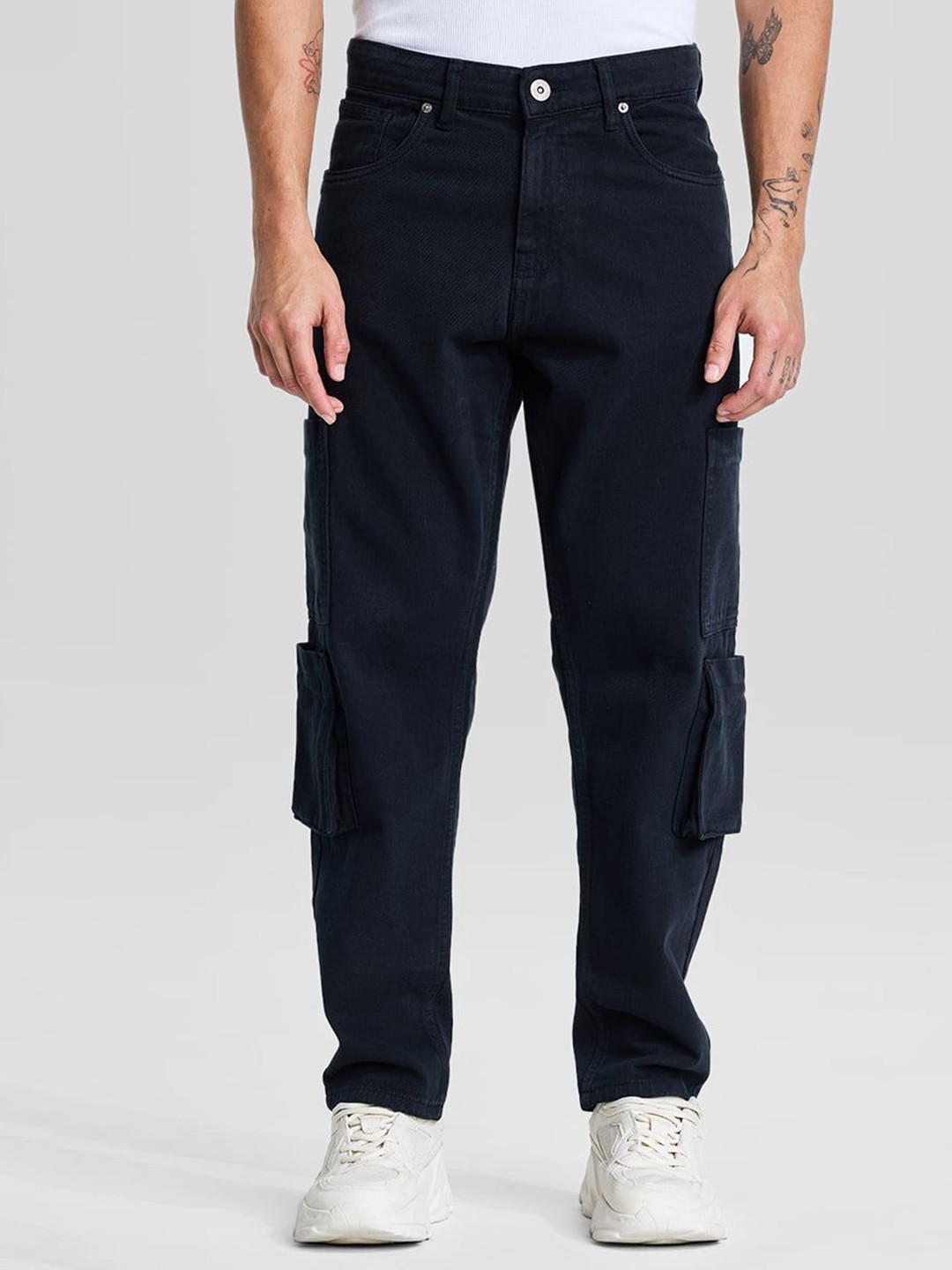 

Snitch Men Comfort Relaxed Fit Stretchable Jeans, Black