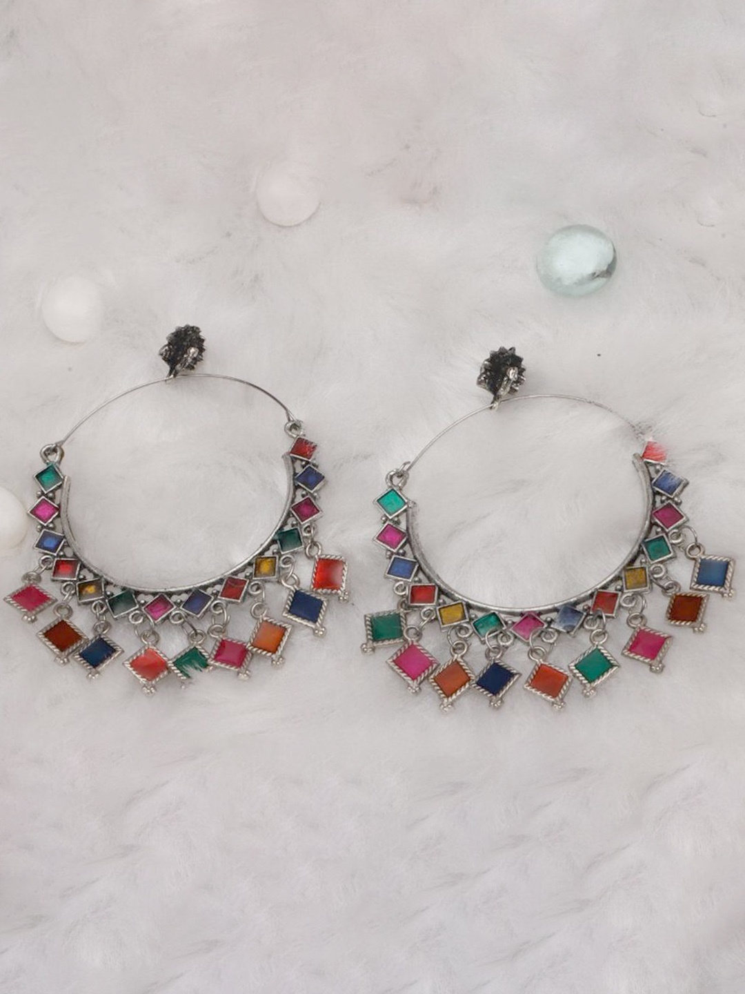 

JewelMaze Contemporary Drop Earrings, Multi
