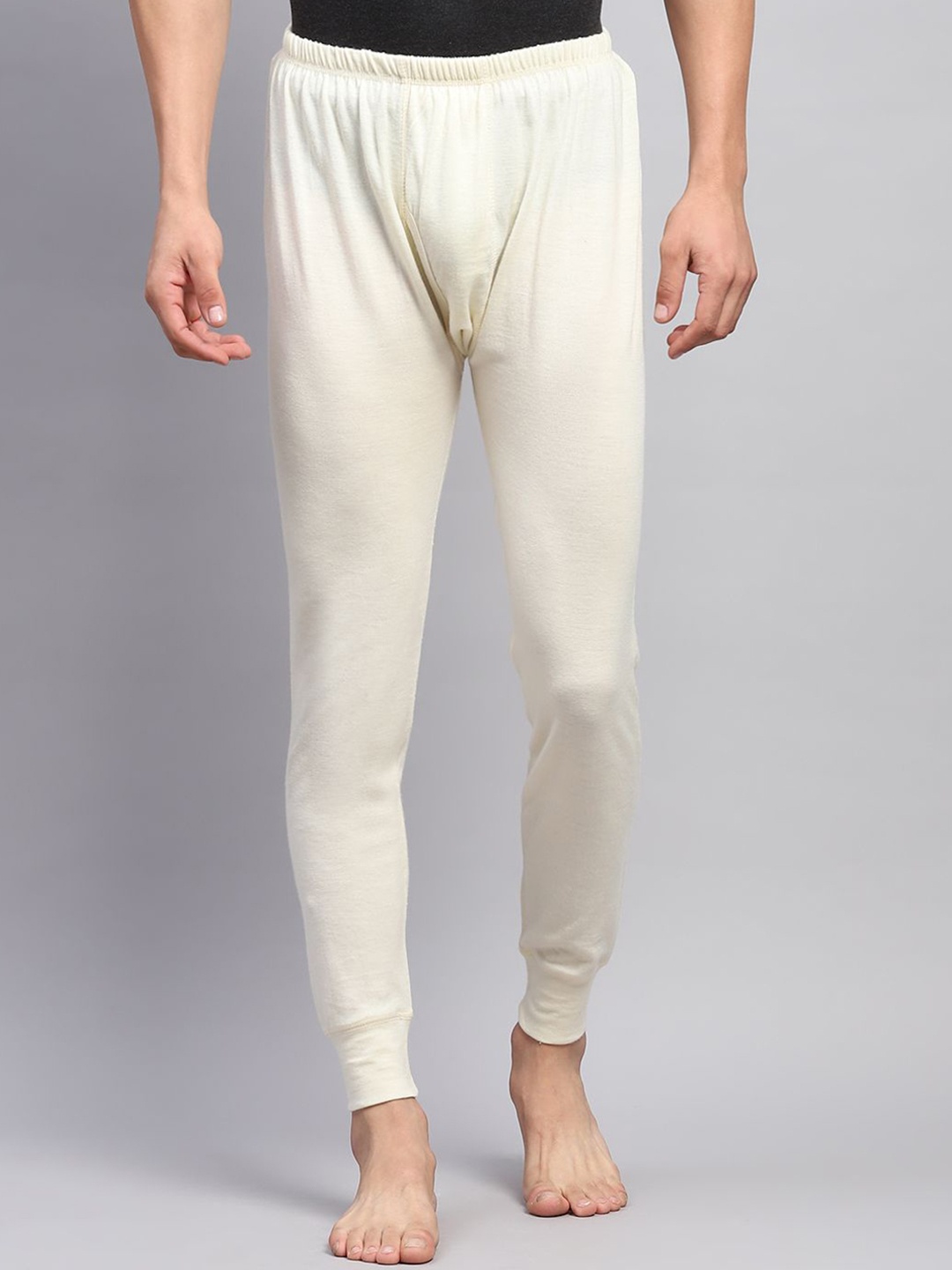 

Monte Carlo Men Ribbed Mid-Rise Thermal Bottoms, Cream