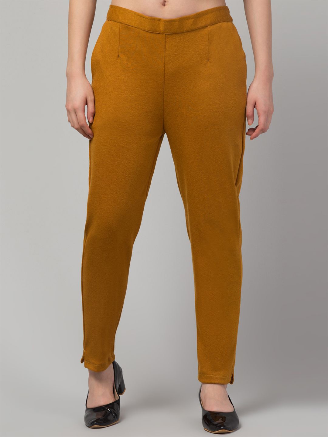 

Trend Level Women Relaxed Straight Leg Easy Wash Trousers, Mustard