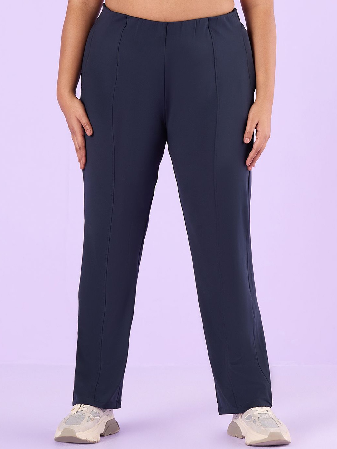 

Big Hello - The Plus Life Women Mid-Rise Track Pants, Navy blue