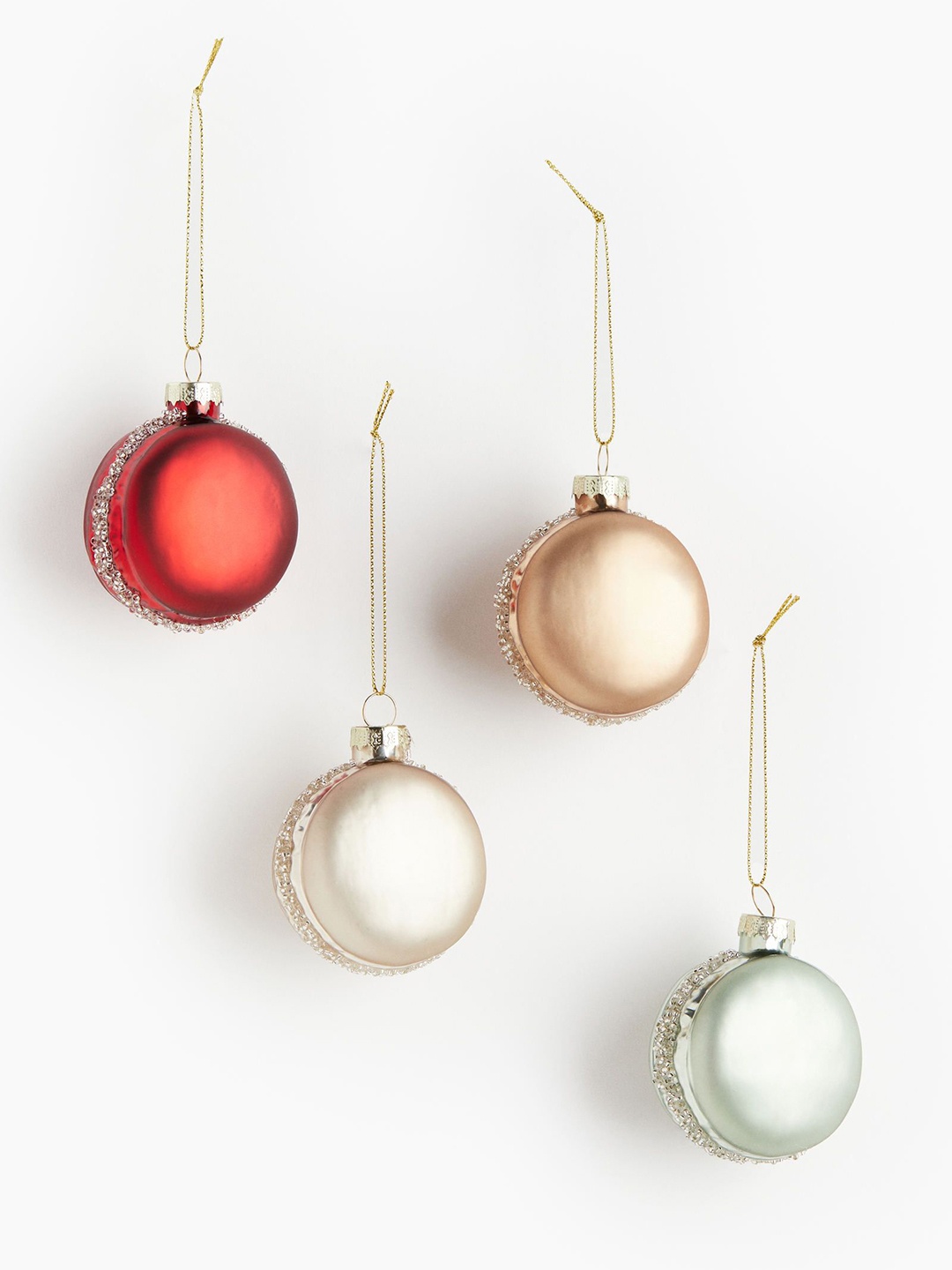 

H&M Red 4 Pack Macaroon Christmas Decorations