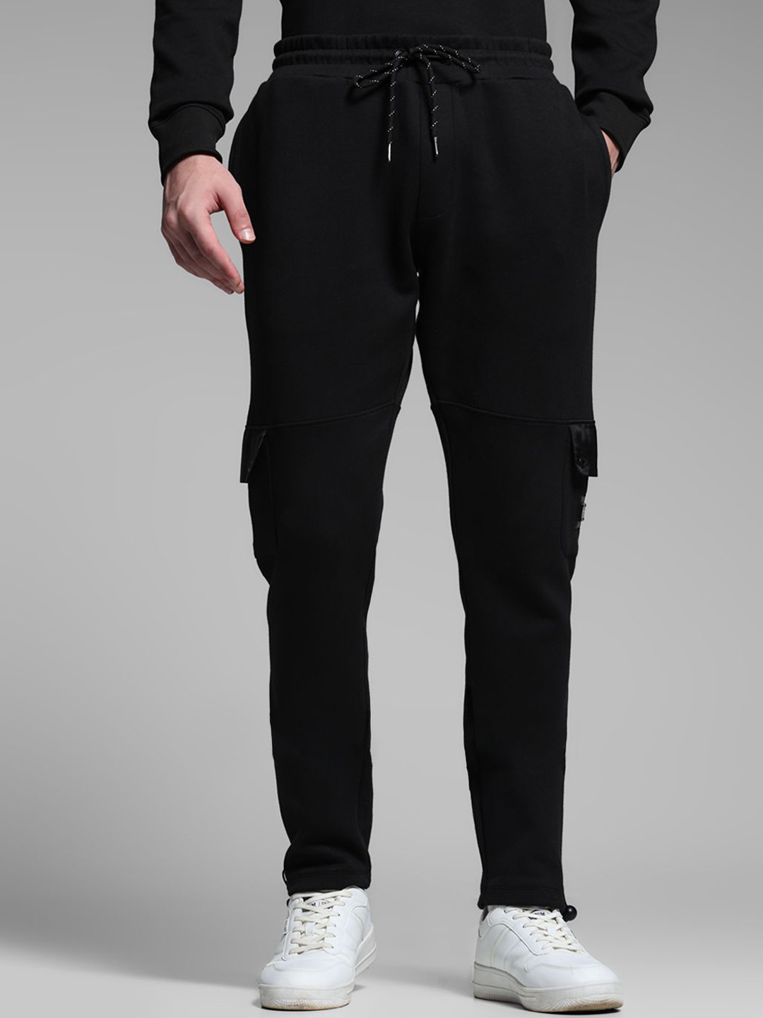 

Jack & Jones Men Cotton Mid-Rise Track Pants, Black