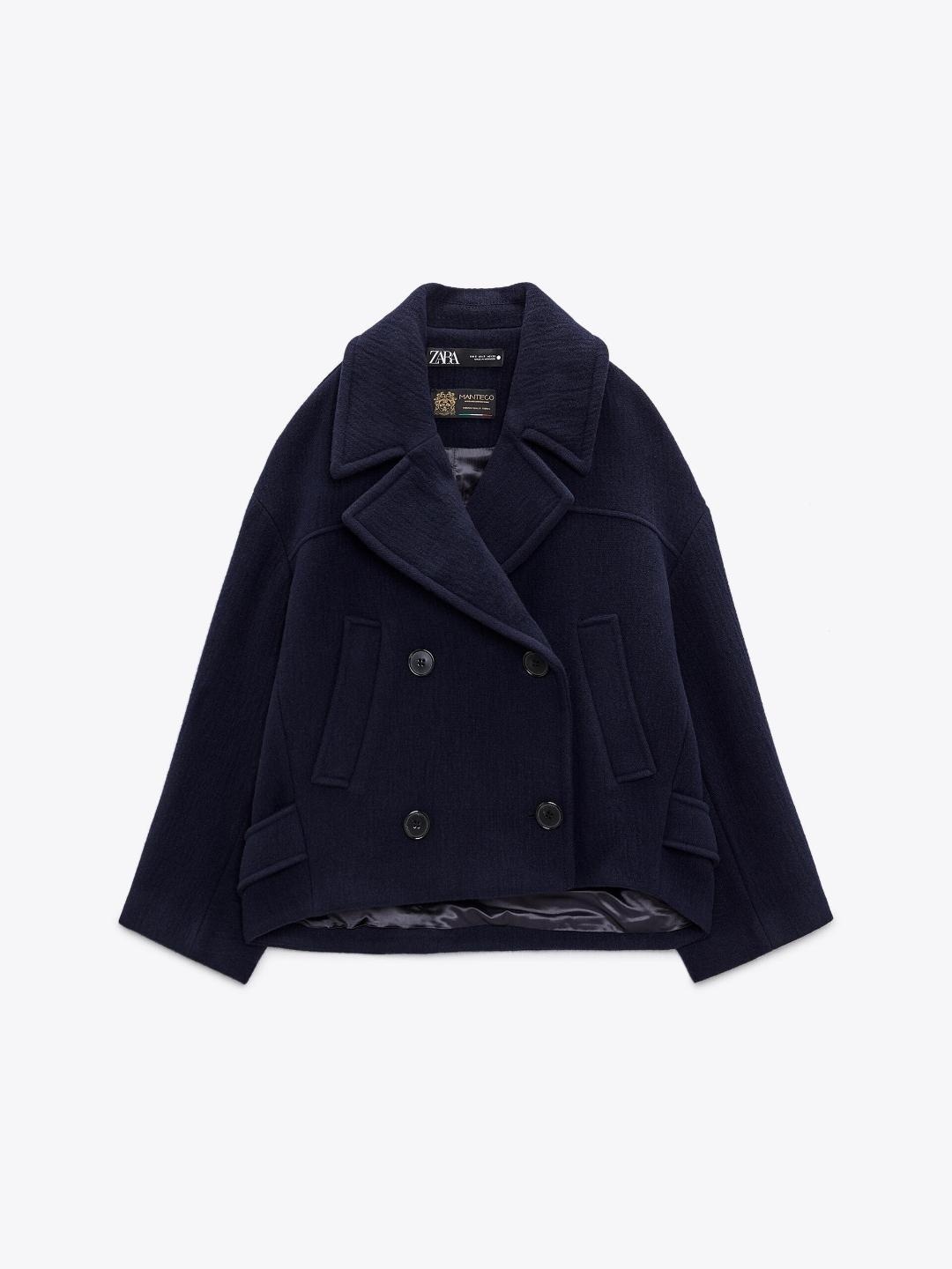 

ZARA Women Navy Blue Coats