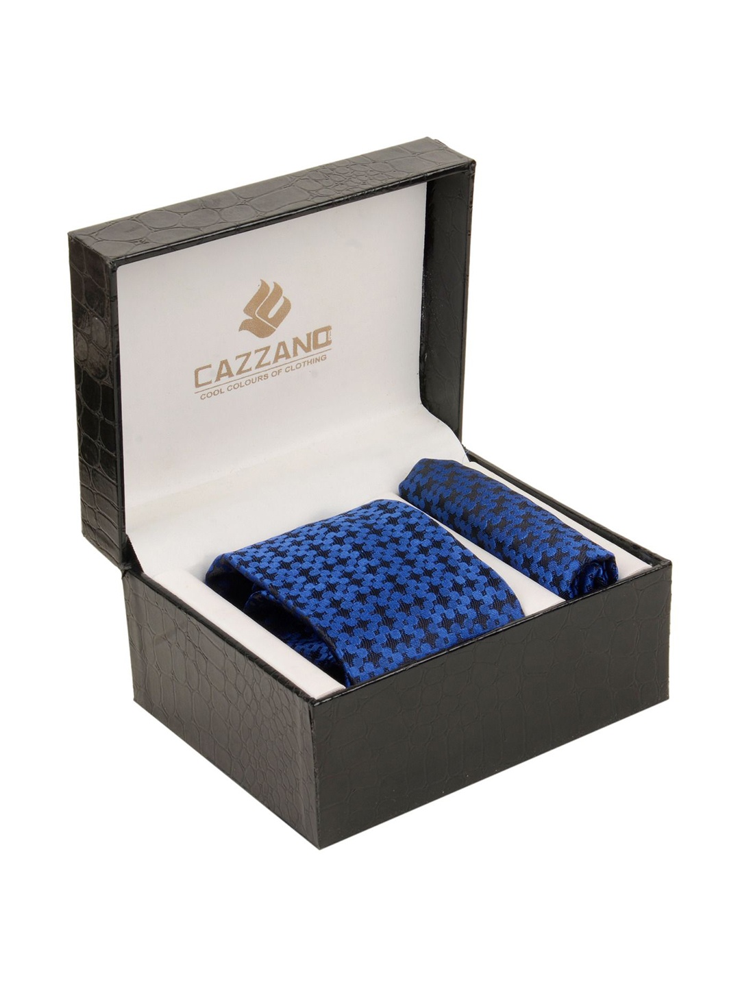 

Cazzano Men Tie and Pocket Square Accessory Gift Set, Blue