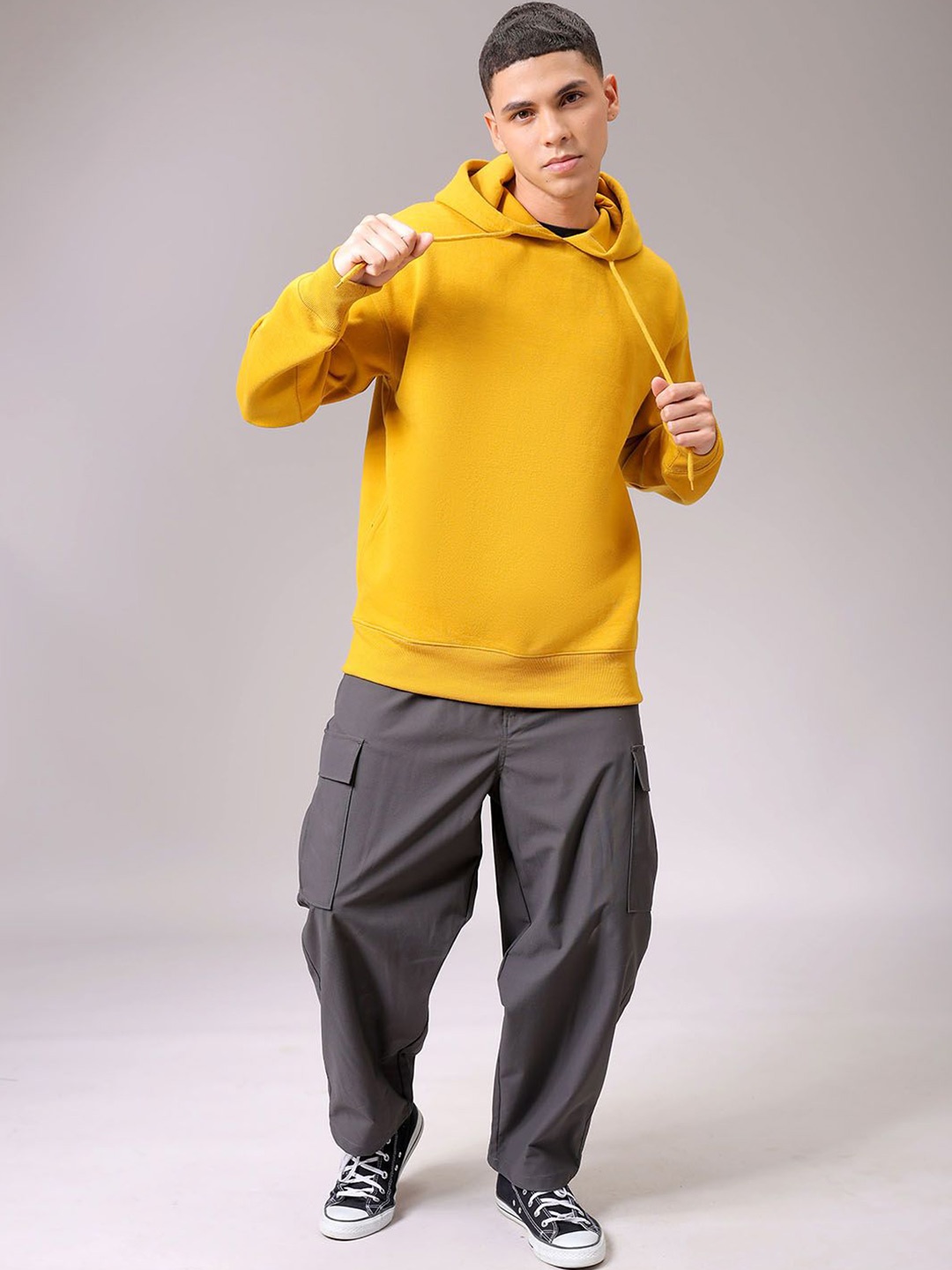 

The Indian Garage Co Men Hooded Pullover Sweatshirt, Yellow
