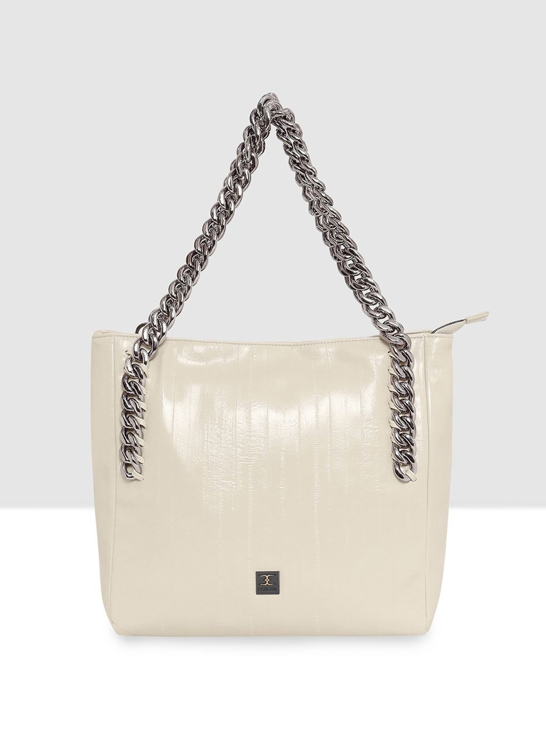 

ESBEDA Women Textured Structured Shoulder Bag, Cream