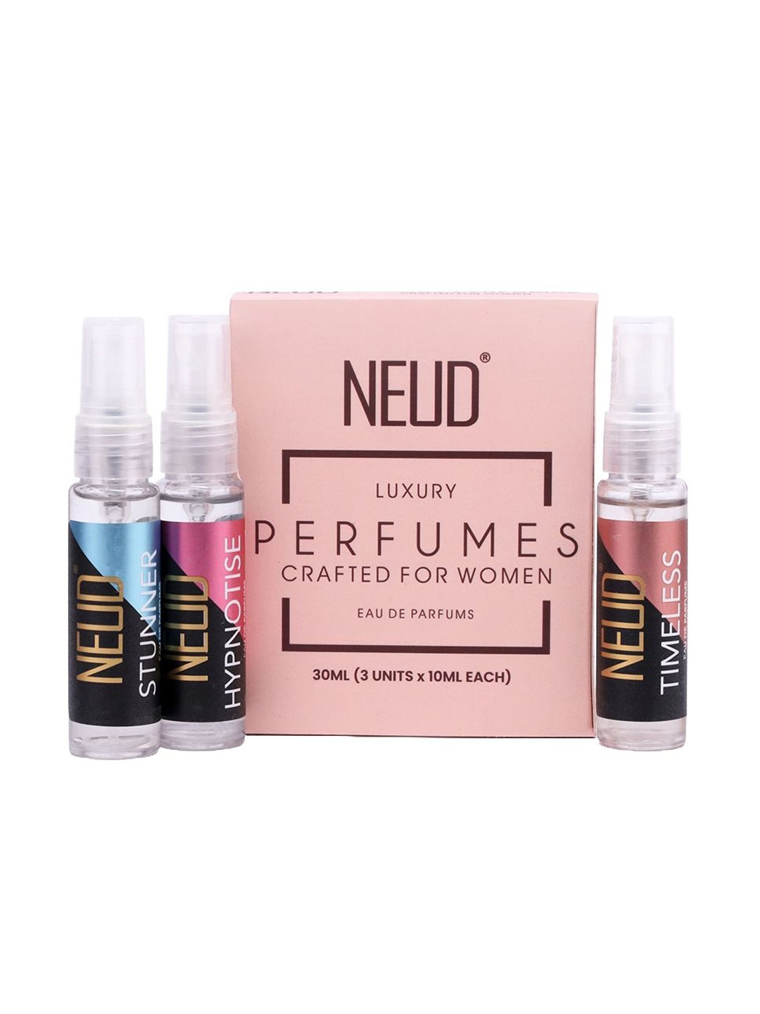 

NEUD Set Of 3 Long Lasting Eau De Parfum - 9Pcs -10 ml Each, Peach