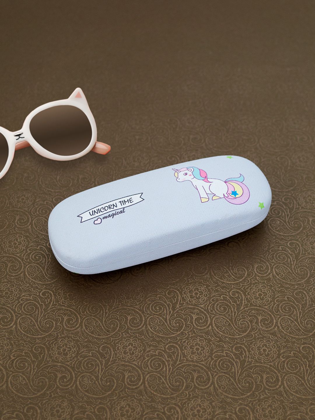 

Golden Peacock Printed Sunglasses Case Cover, Grey