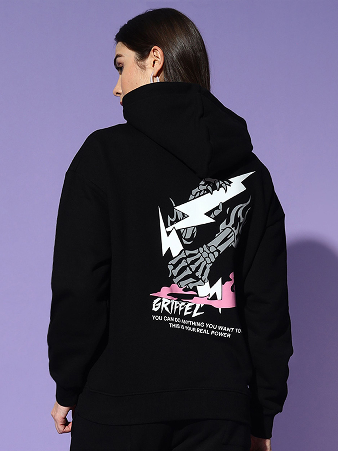 

GRIFFEL Women Printed Sweatshirt, Black