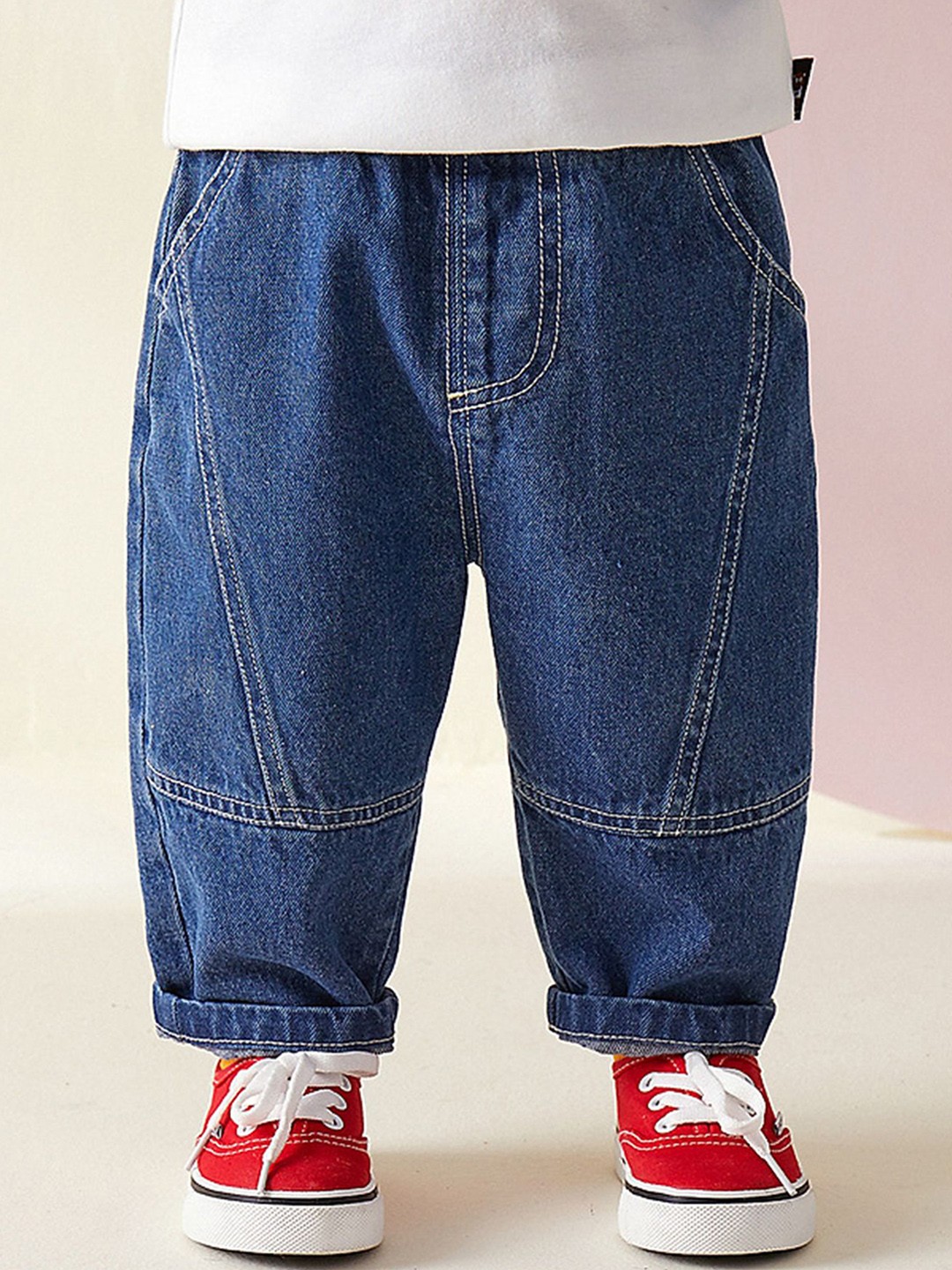 

LULU & SKY Boys High-Rise Mom Fit Jeans, Navy blue