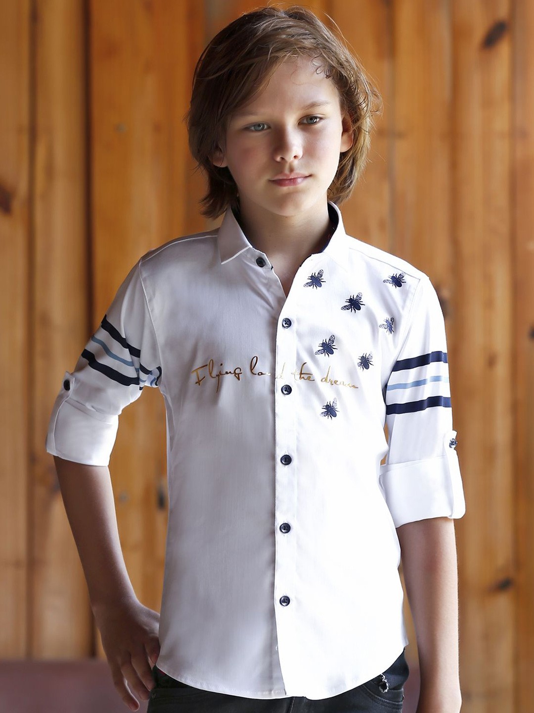 

MashUp Boys Classic Opaque Casual Shirt, White