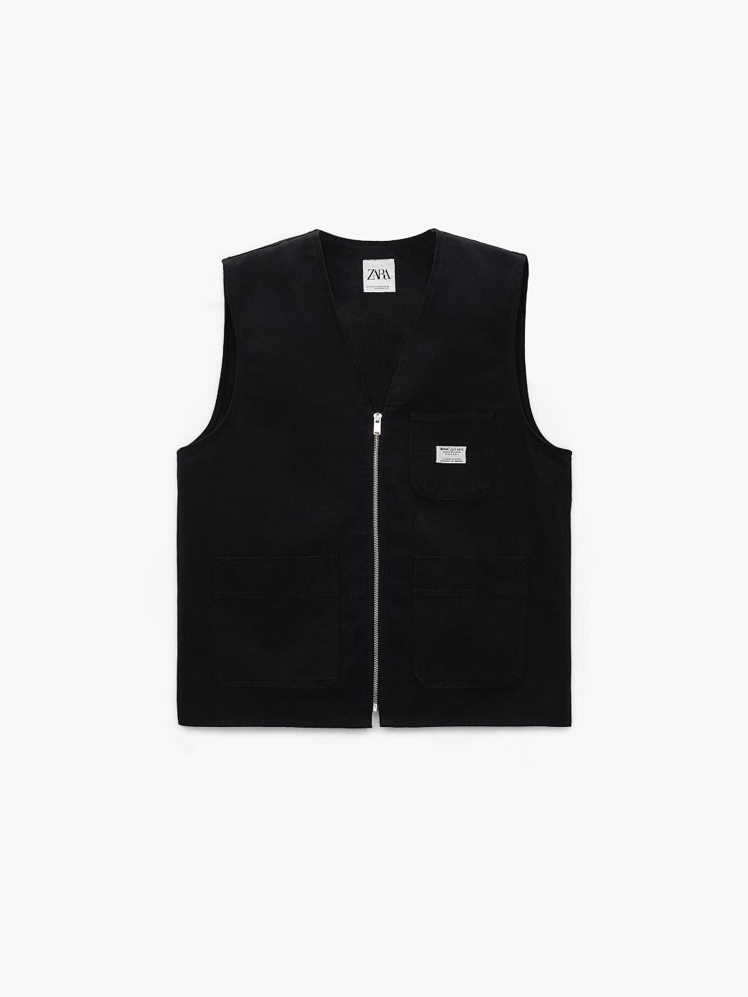 

ZARA Men Black Waistcoat