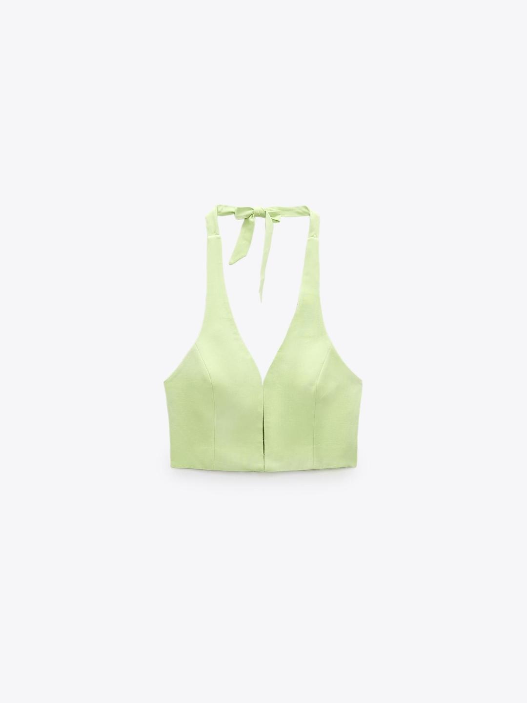 

ZARA Women Green Waistcoat