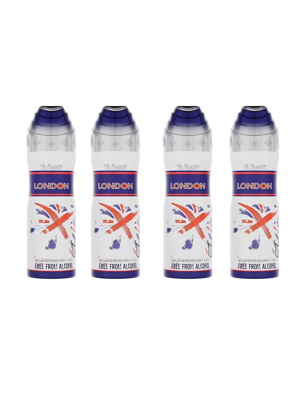 

Al-Nuaim Set of 4 White London Alcohol-Free Long Lasting Deodorant - 200 ml each