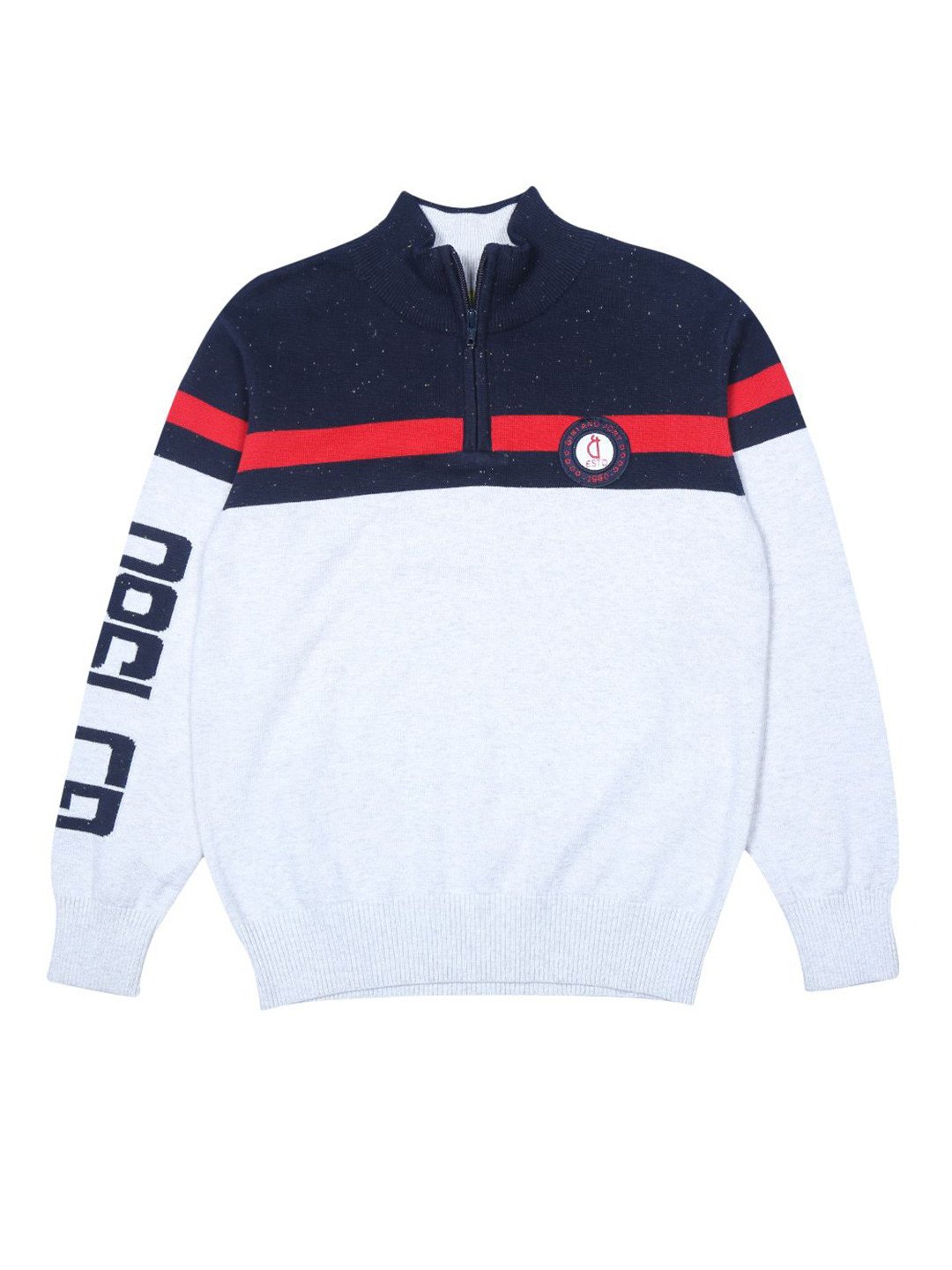 

Gini and Jony Boys Colourblocked Pullover Sweater, White