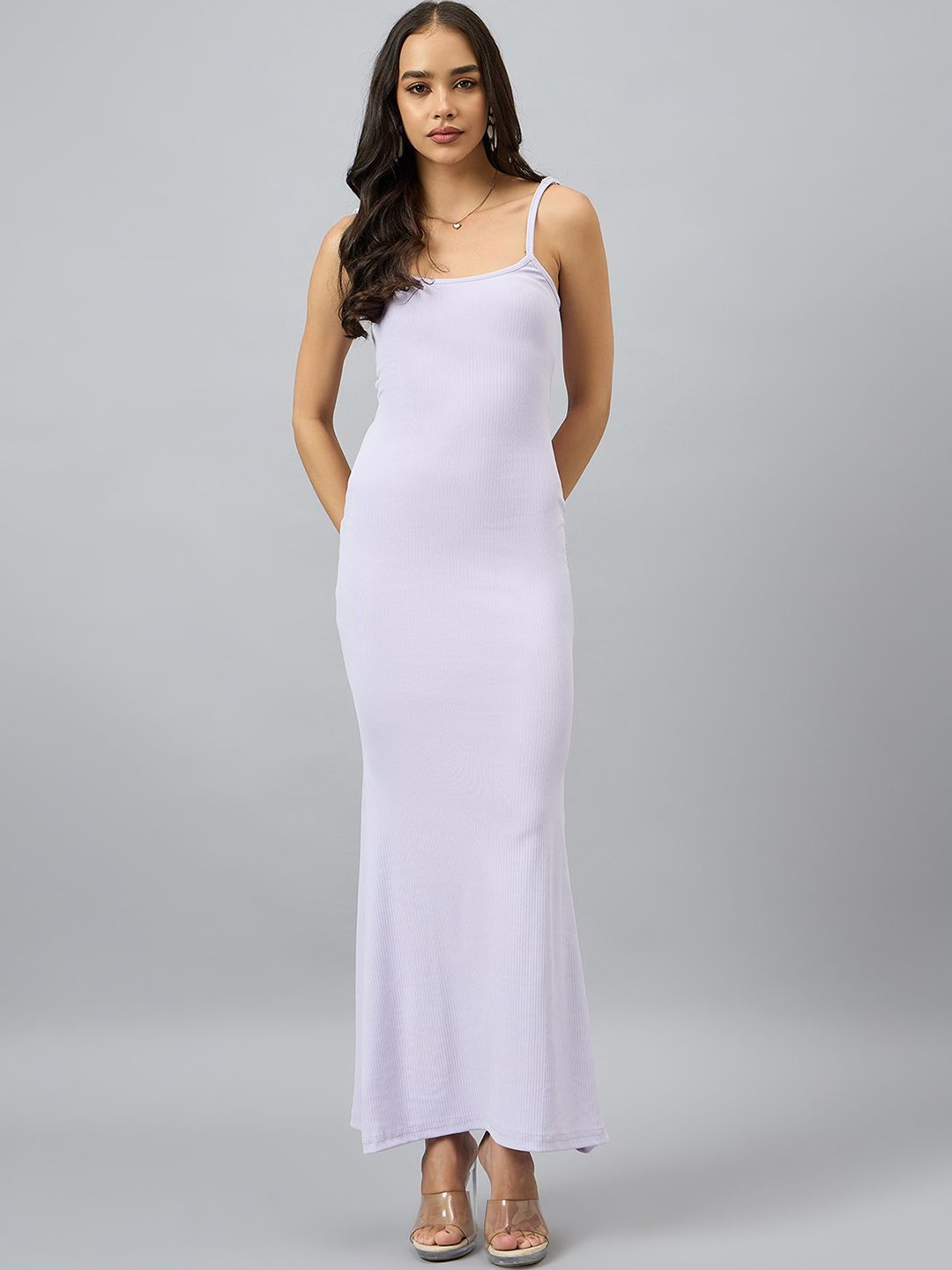

COLOR CAPITAL Shoulder Straps Sheath Maxi Dress, Lavender