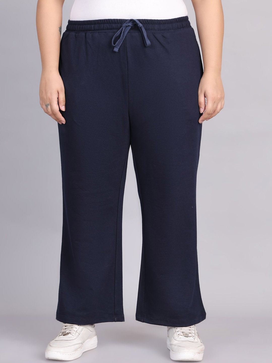 

Rute Women Plus Size Pure Cotton Track Pants, Navy blue